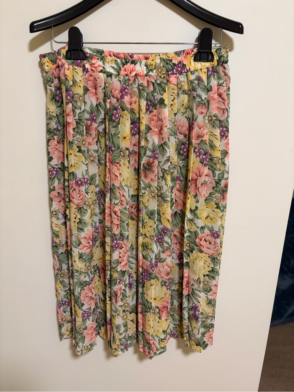 Alfred Dunner Floral Circle Skirt in Pink, Yellow & Green